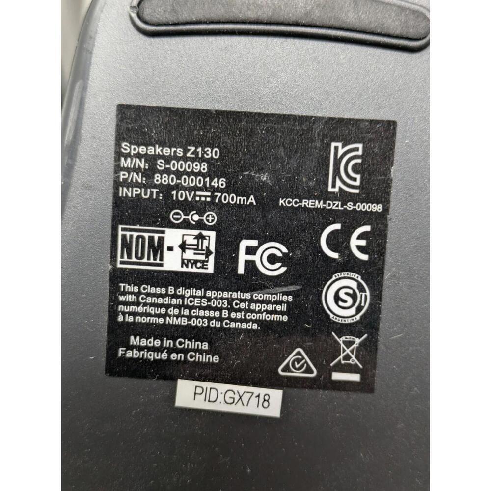 Logitech Z130 PC Speakers Full Sound Strong Bass 3.5mm Input & Power Supply Cord - Picture 5 of 7